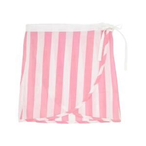 NEW BEAUFORT BONNET women's wrap song sarong in hamptons hot pink stripe